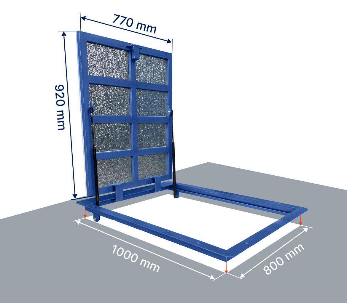 Bodenluke Schachtabdeckung 100 x 80 cm Wasserdicht