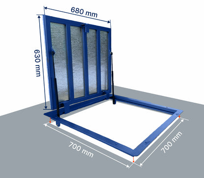 Floor steel access door 70 x 70 cm Waterproof