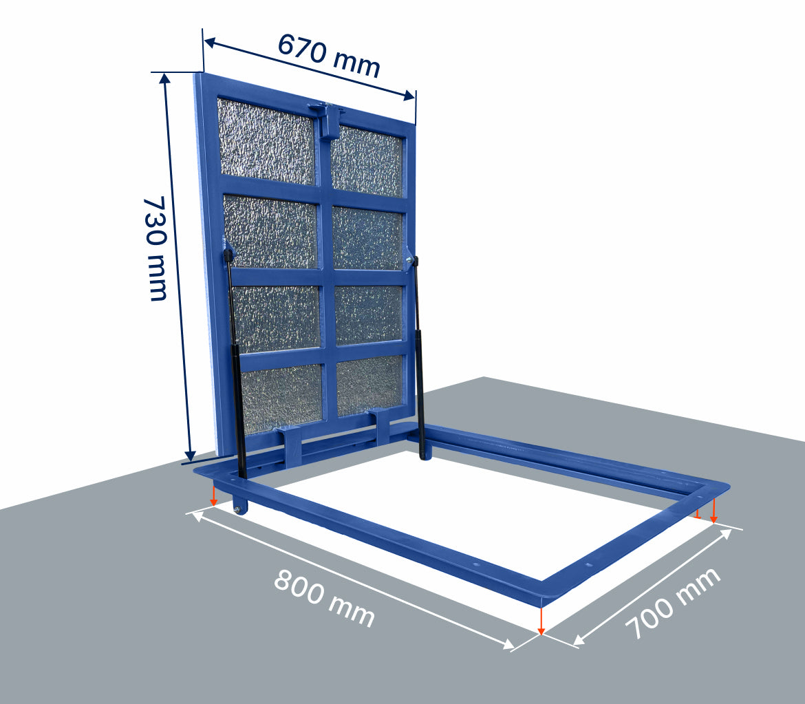 Floor steel access door 80 x 70 cm Waterproof